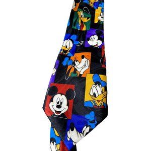 Disney Mickey Goofy back label is missing Character Color Block Polyester Tie